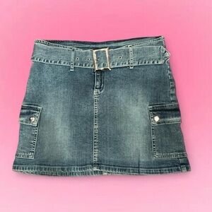 🦋Stylish Y2K Denim Mini Skirt with Belt